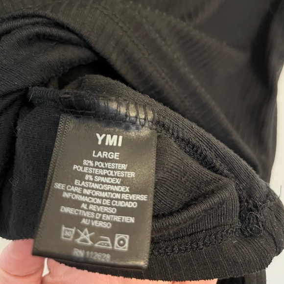 YMI Black Short Sleeve Wrap Blouse size large - Picture 5 of 5